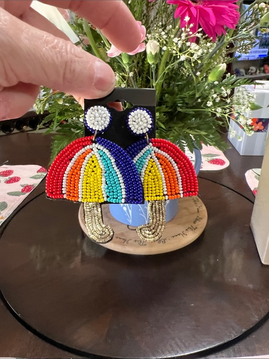 Source Unknown Jewelry - New Handmade Beaded Rainbow Statement Earrings